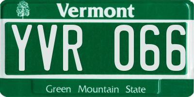 VT license plate YVR066
