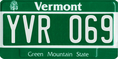 VT license plate YVR069