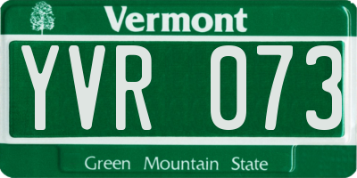 VT license plate YVR073