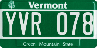 VT license plate YVR078
