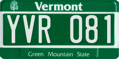 VT license plate YVR081