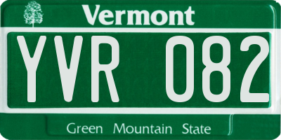 VT license plate YVR082