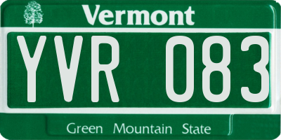 VT license plate YVR083