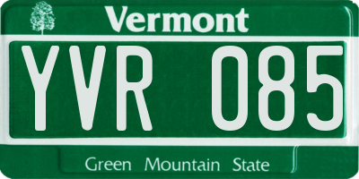 VT license plate YVR085