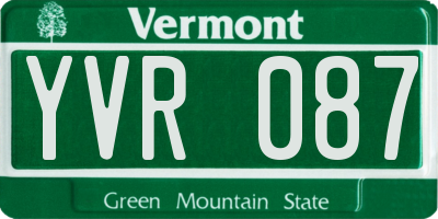VT license plate YVR087