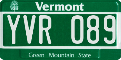 VT license plate YVR089