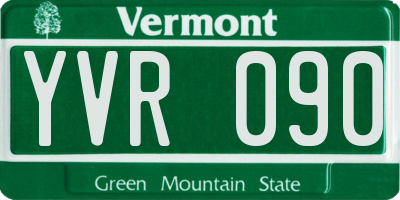 VT license plate YVR090