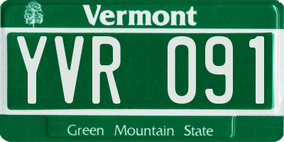VT license plate YVR091