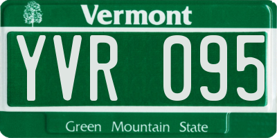 VT license plate YVR095