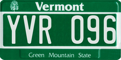 VT license plate YVR096