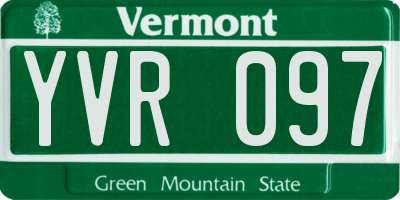 VT license plate YVR097