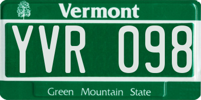 VT license plate YVR098