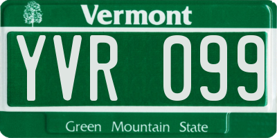 VT license plate YVR099