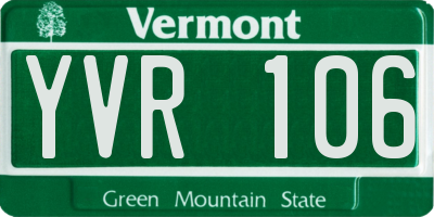 VT license plate YVR106