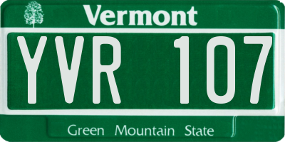 VT license plate YVR107