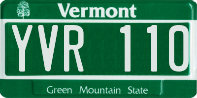 VT license plate YVR110