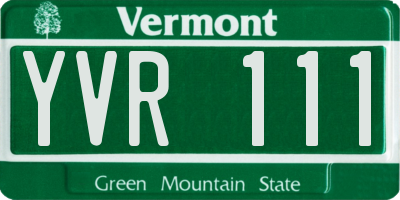 VT license plate YVR111
