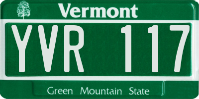 VT license plate YVR117