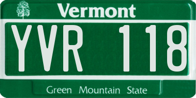 VT license plate YVR118