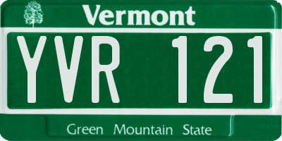 VT license plate YVR121