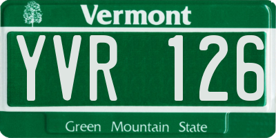 VT license plate YVR126