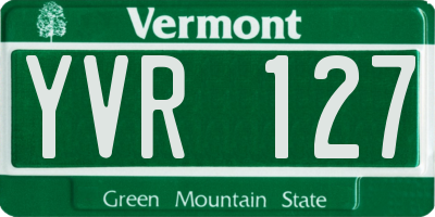 VT license plate YVR127