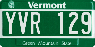 VT license plate YVR129