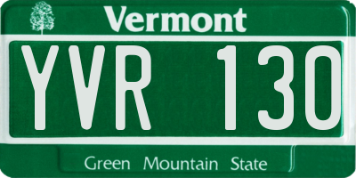 VT license plate YVR130