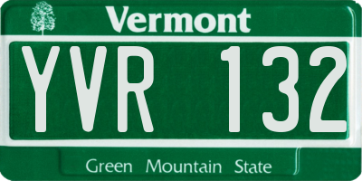 VT license plate YVR132