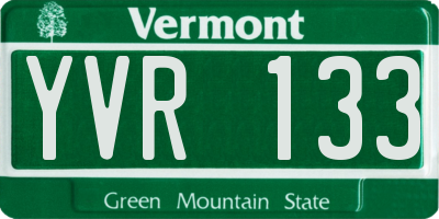 VT license plate YVR133