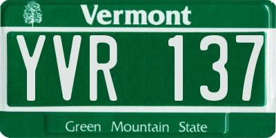 VT license plate YVR137