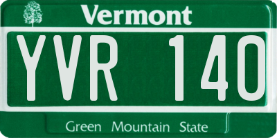 VT license plate YVR140