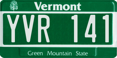 VT license plate YVR141