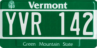 VT license plate YVR142