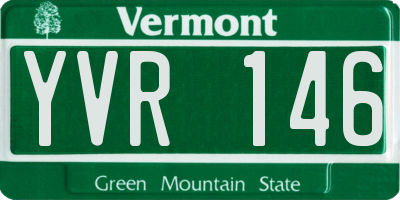 VT license plate YVR146