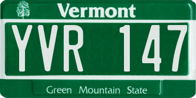 VT license plate YVR147