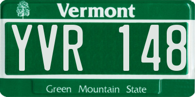 VT license plate YVR148