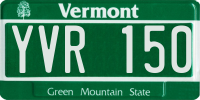VT license plate YVR150