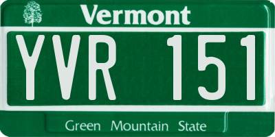 VT license plate YVR151