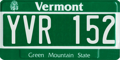 VT license plate YVR152