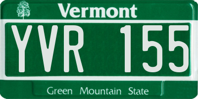 VT license plate YVR155