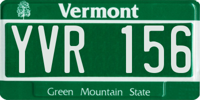 VT license plate YVR156