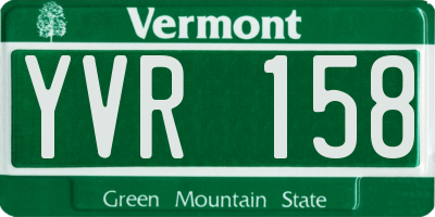 VT license plate YVR158