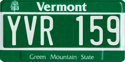 VT license plate YVR159