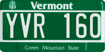 VT license plate YVR160