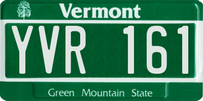 VT license plate YVR161