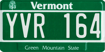VT license plate YVR164