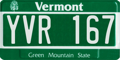 VT license plate YVR167