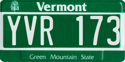 VT license plate YVR173