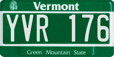 VT license plate YVR176